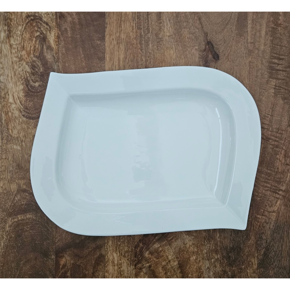 Palm Restaurant Serving Platter 16" White Modernist Ceramic Plate